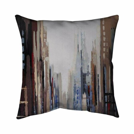 BEGIN HOME DECOR 26 x 26 in. Abstract Buildings-Double Sided Print Indoor Pillow 5541-2626-CI233